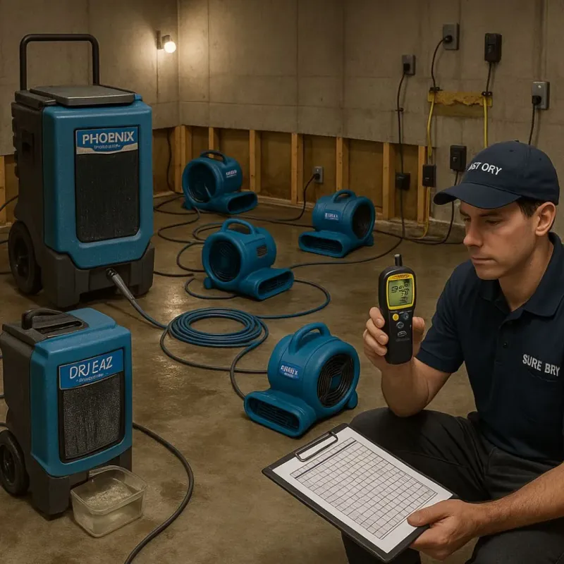 Structural Drying and Dehumidification process in Dodge County, GA